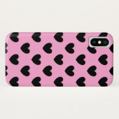 Schwarze Polka Herzen auf Zuckerwatte rosa Case-Mate iPhone Hülle (Rückseite (Horizontal))
