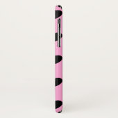 Schwarze Polka Herzen auf Zuckerwatte rosa Case-Mate iPhone Hülle (Hinten/Links)