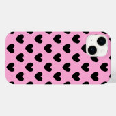 Schwarze Polka Herzen auf Zuckerwatte rosa Case-Mate iPhone Hülle (Rückseite (Horizontal))