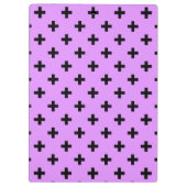 Schwarze Polka-Kreuze auf Lila Klemmbrett (Rückseite)