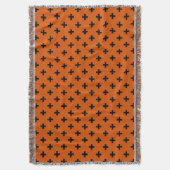 Schwarze Polka-Kreuze auf Orange Decke (Vorderseite Vertikal)