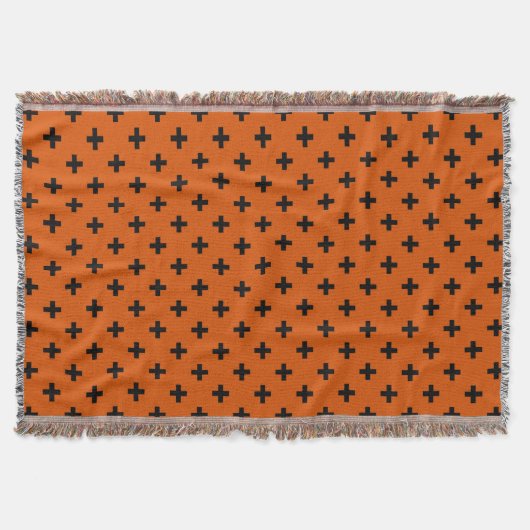Schwarze Polka-Kreuze auf Orange Decke (Vorderseite)