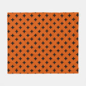 Schwarze Polka-Kreuze auf Orange Fleecedecke (Vorderseite (Horizontal))