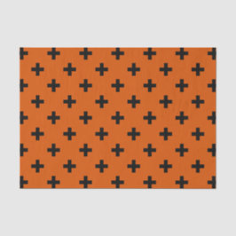 Schwarze Polka-Kreuze auf Orange Seidenpapier