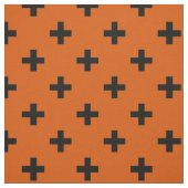 Schwarze Polka-Kreuze auf Orange Stoff (Muster)