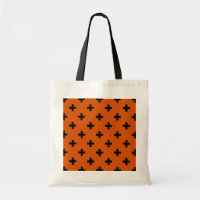 Schwarze Polka-Kreuze auf Orange