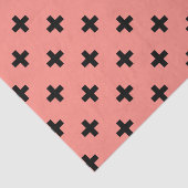 Schwarze Polka-Kreuze auf Pfirsich Seidenpapier (Ausschnitt)