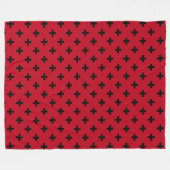 Schwarze Polka Kreuze auf rot Fleecedecke (Vorderseite (Horizontal))