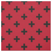 Schwarze Polka Kreuze auf rot Stoff (Muster)