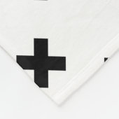 Schwarze Polka-Kreuze auf Weiß Fleecedecke (Ecke)