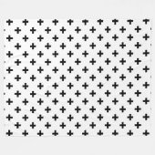 Schwarze Polka-Kreuze auf Weiß Fleecedecke (Vorderseite (Horizontal))