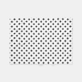 Schwarze Polka-Kreuze auf Weiß Fleecedecke (Vorderseite (Horizontal))