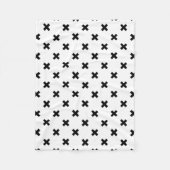 Schwarze Polka-Kreuze auf Weiß Fleecedecke (Vorderseite)