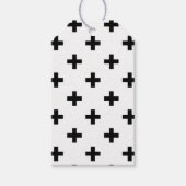 Schwarze Polka-Kreuze auf Weiß Geschenkanhänger (Vorderseite)