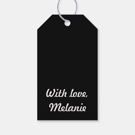 Schwarze Polka-Kreuze auf Weiß Geschenkanhänger (Rückseite)