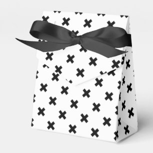 Schwarze Polka-Kreuze auf Weiß Geschenkschachtel