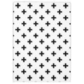 Schwarze Polka-Kreuze auf Weiß Klemmbrett (Rückseite)