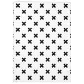Schwarze Polka-Kreuze auf Weiß Klemmbrett (Rückseite)