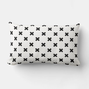 Schwarze Polka-Kreuze auf Weiß Lendenkissen