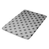 Schwarze Polka kreuzt grau Badematte (Schrägansicht)