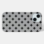 Schwarze Polka kreuzt grau Case-Mate iPhone Hülle (Rückseite (Horizontal))