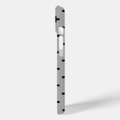 Schwarze Polka kreuzt grau Case-Mate iPhone Hülle (Rückseite / Links)