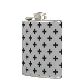 Schwarze Polka kreuzt grau Flachmann (Links)