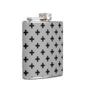 Schwarze Polka kreuzt grau Flachmann (Rechts)