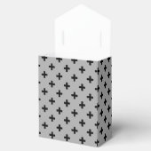 Schwarze Polka kreuzt grau Geschenkschachtel (Geöffnet)