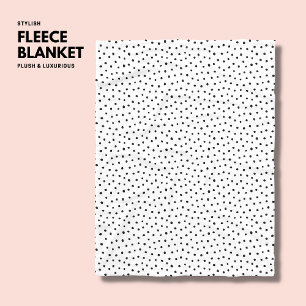 Schwarze Polka-Punkt-Fleece-Decke klein Fleecedecke