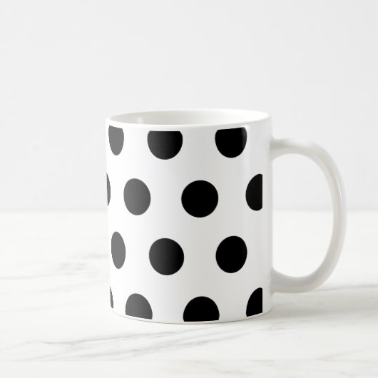 Schwarze Polka-Punkt-Tasse Kaffeetasse (Rechts)