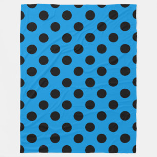Schwarze Polka Punkte am Himmel blau Fleecedecke