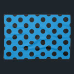 Schwarze Polka Punkte am Himmel blau Geschirrtuch<br><div class="desc">Schwarze Polka Punkte am Himmel blau</div>