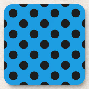 Schwarze Polka Punkte am Himmel blau Getränkeuntersetzer