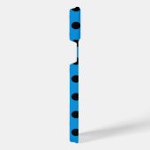 Schwarze Polka Punkte am Himmel blau iPhone Hülle (Rechte Seite)