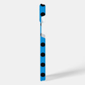 Schwarze Polka Punkte am Himmel blau iPhone Hülle (Linke Seite)