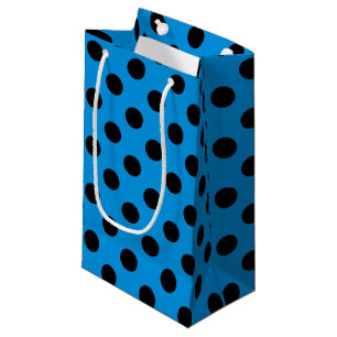 Schwarze Polka Punkte am Himmel blau Kleine Geschenktüte