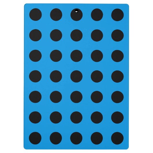 Schwarze Polka Punkte am Himmel blau Klemmbrett (Rückseite)