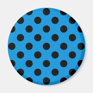 Schwarze Polka Punkte am Himmel blau Magnet