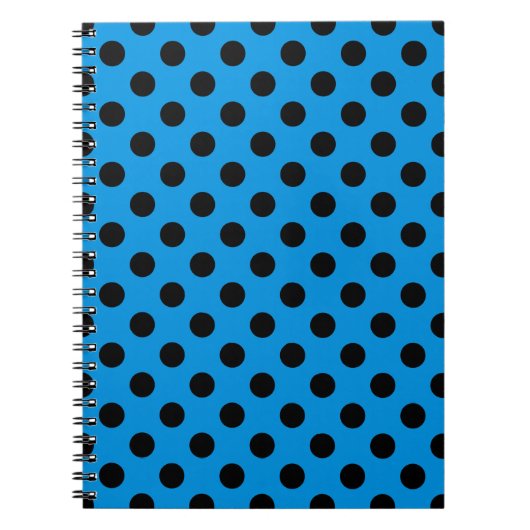 Schwarze Polka Punkte am Himmel blau Notizblock (Vorderseite)