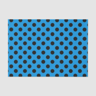 Schwarze Polka Punkte am Himmel blau Seidenpapier