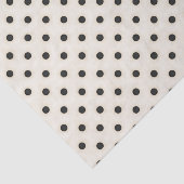 Schwarze Polka Punkte auf antikem Weiß Seidenpapier (Ausschnitt)