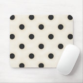 Schwarze Polka Punkte auf antiken Weiß erschüttert Mousepad (Mit Mouse)