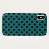 Schwarze Polka Punkte auf aquamarin Case-Mate iPhone Hülle (Rückseite (Horizontal))