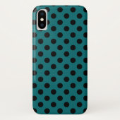 Schwarze Polka Punkte auf aquamarin Case-Mate iPhone Hülle (Rückseite)
