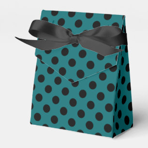 Schwarze Polka Punkte auf aquamarin Geschenkschachtel