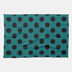 Schwarze Polka Punkte auf aquamarin Handtuch