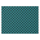 Schwarze Polka Punkte auf aquamarin Tischdecke (Vorderseite (Horizontal))