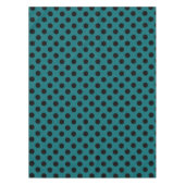 Schwarze Polka Punkte auf aquamarin Tischdecke (Vorderseite)