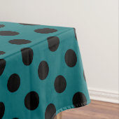 Schwarze Polka Punkte auf aquamarin Tischdecke (Beispiel)